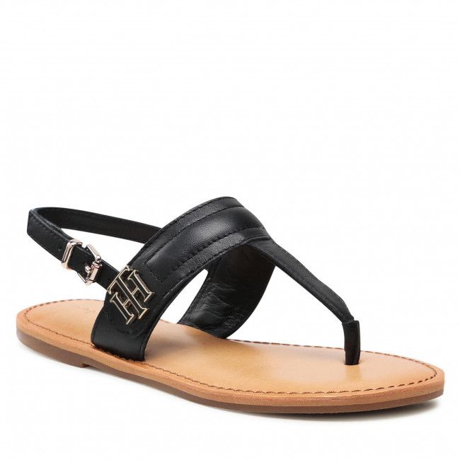 Sandali TOMMY HILFIGER - Hardware Th Flat Leather Sandal FW0FW05912 Black BDS