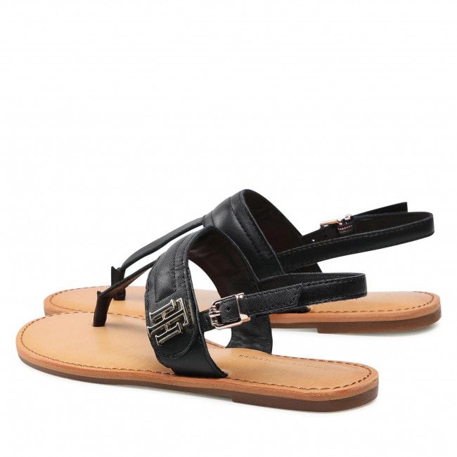 Sandali TOMMY HILFIGER - Hardware Th Flat Leather Sandal FW0FW05912 Black BDS