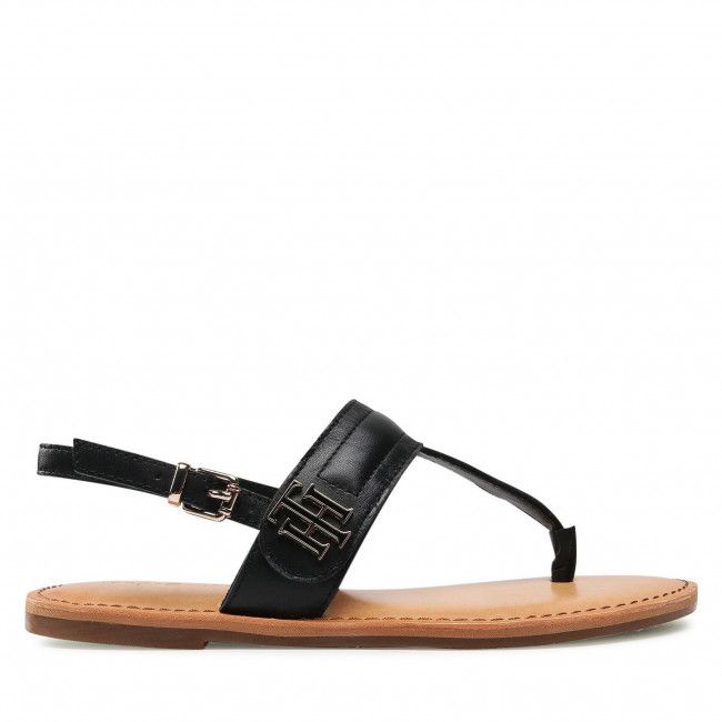 Sandali TOMMY HILFIGER - Hardware Th Flat Leather Sandal FW0FW05912 Black BDS