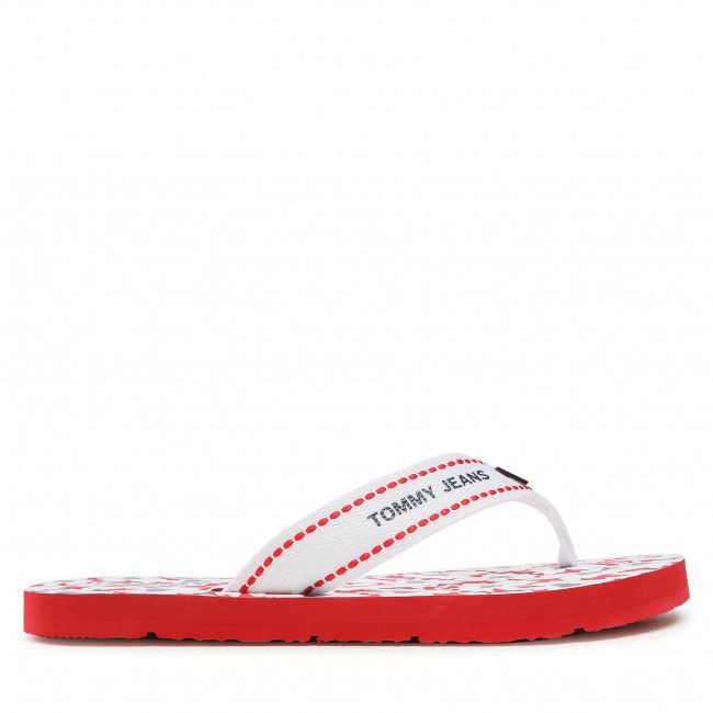 Infradito TOMMY JEANS - Tommy Webbing Flat Beach Sandal EN0EN01428 Rwb 0GZ