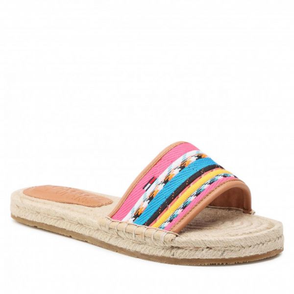 Espadrillas TOMMY JEANS - Colored Laces Flat Sandal EN0EN01438 Dusty Bronze KCG