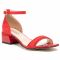 Sandali SAGAN - 4546 Czerwony Welur Czerwony Lakier