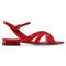 Sandali SAGAN - 4529 Czerwony Welur/Czerwony Lakier