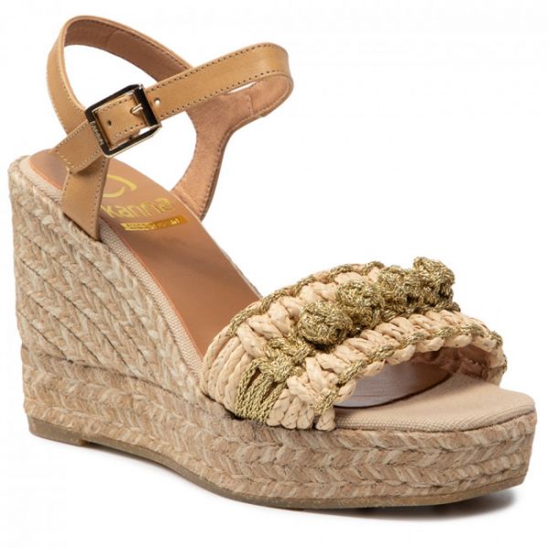 Espadrillas KANNA - 21KV21056 Rafia Natural/Camel