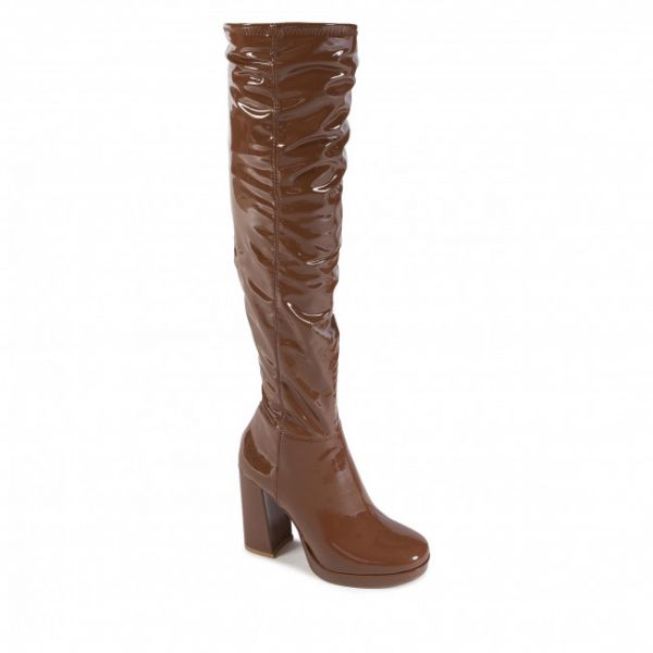 Stivali sopra il ginocchio STEVE MADDEN - Magnifico SM11001677-02002-361 Cognac Patent Stivali sopra il ginocchio STEVE MADDEN - Magnifico SM11001677-02002-361 Cognac Patent
