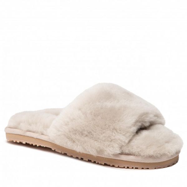 Pantofole MOU - Sheepskin Fur Slide Slipper FW161001L Sand