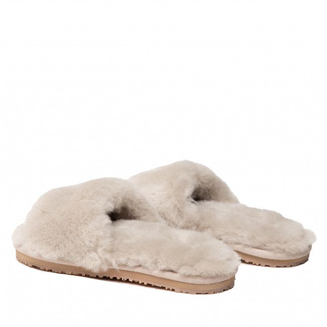 Pantofole MOU - Sheepskin Fur Slide Slipper FW161001L Sand