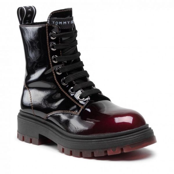 Stivali TOMMY HILFIGER - Lace-Up Bootie T4A5-32017-1244301 M Bordeaux 301 Stivali TOMMY HILFIGER - Lace-Up Bootie T4A5-32017-1244301 M Bordeaux 301