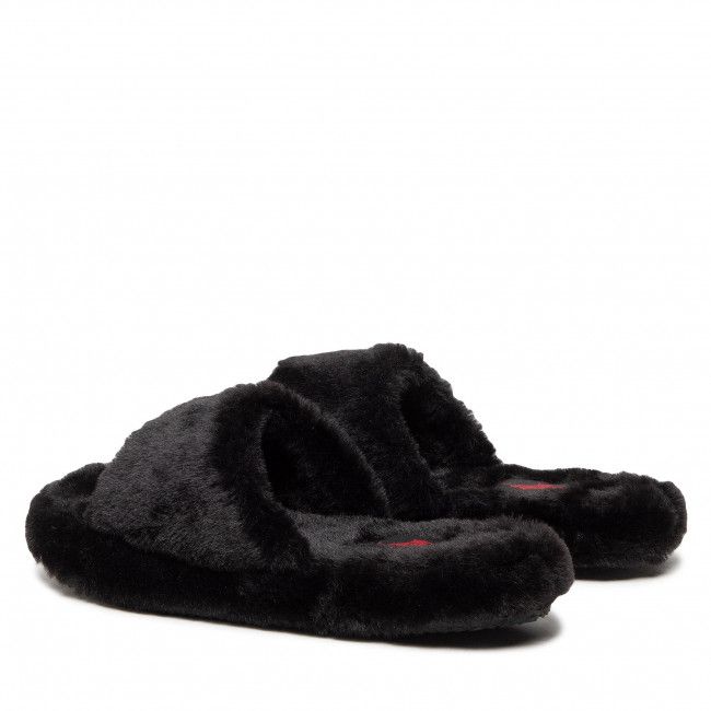 Pantofole POLO RALPH LAUREN - Fur Slide RF103304 Black/Fur Slide