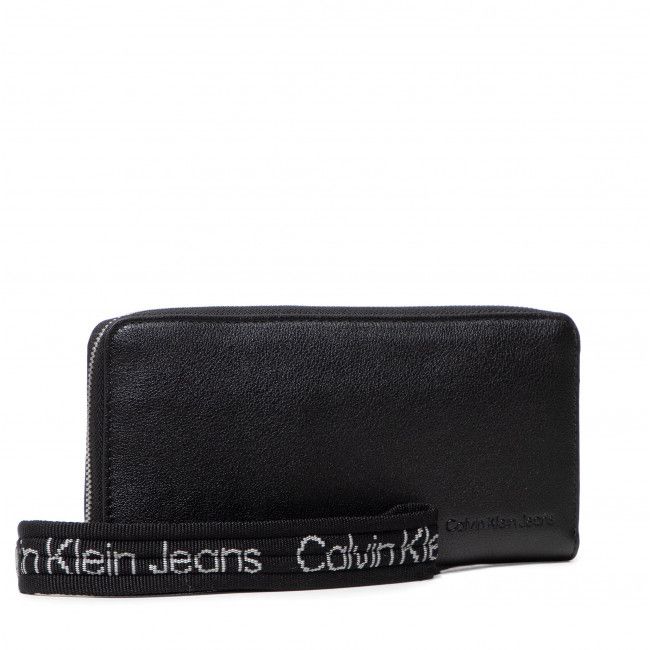 Portafoglio grande da donna Calvin Klein Jeans - Ultralight Za W/Wristlet K60K608967 Black