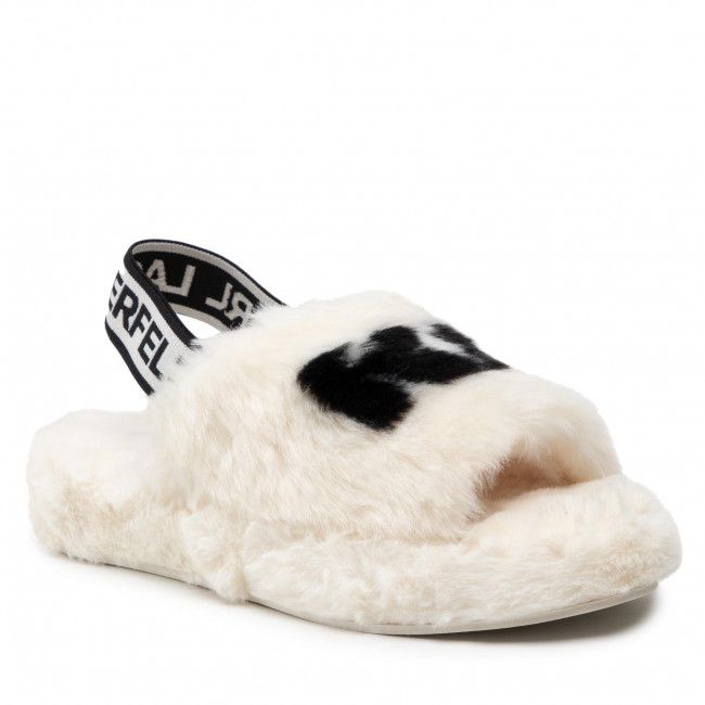 Pantofole KARL LAGERFELD - KL40200 White Synth Fur