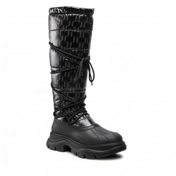 Stivali da neve KARL LAGERFELD - KL42990 Black Coated Twill Stivali da neve KARL LAGERFELD - KL42990 Black Coated Twill