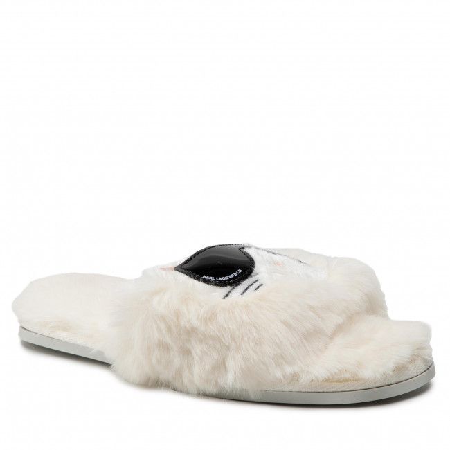 Pantofole KARL LAGERFELD - KL49110 White Synth Fur