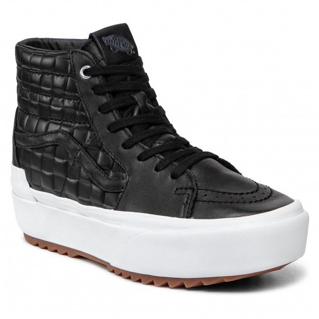Sneakers Vans - Sk8-Hi Stacked VN0A4BTWA5S1 (Emboss Check) Blk/Tr Wht