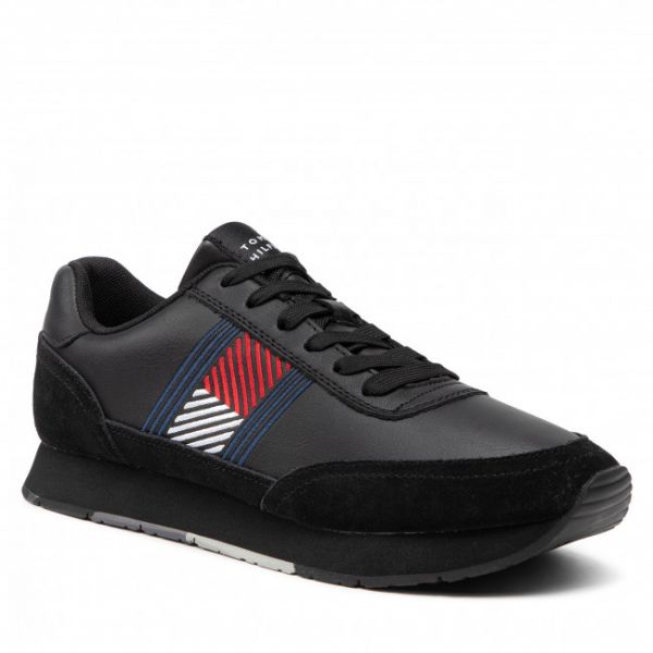 Sneakers Tommy Hilfiger - Essential Runner Flag Leather FM0FM03928 Black BDS Sneakers Tommy Hilfiger - Essential Runner Flag Leather FM0FM03928 Black BDS