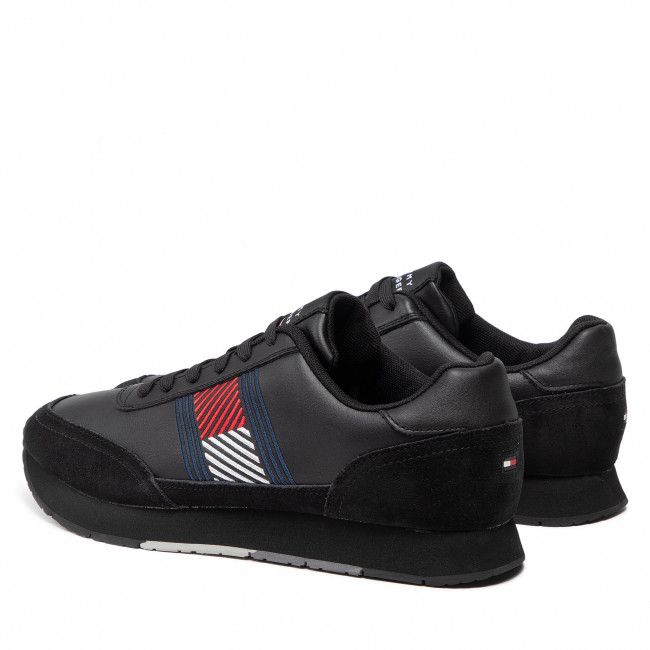 Sneakers Tommy Hilfiger - Essential Runner Flag Leather FM0FM03928 Black BDS