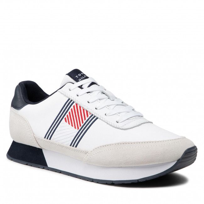 Sneakers Tommy Hilfiger - Essential Runner Flag Leather FM0FM03928 White YBR