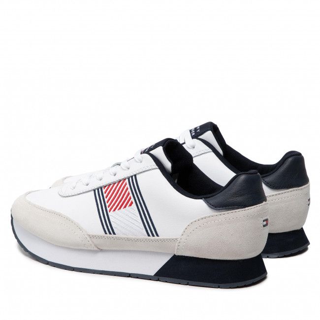 Sneakers Tommy Hilfiger - Essential Runner Flag Leather FM0FM03928 White YBR