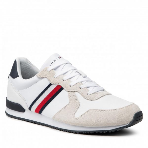 Sneakers Tommy Hilfiger - Iconic Leather Runner FM0FM03272 White YBR Sneakers Tommy Hilfiger - Iconic Leather Runner FM0FM03272 White YBR