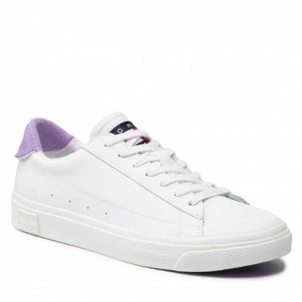 Sneakers TOMMY JEANS - Leather Low Cut Vulc EN0EN01627 Violet Viola VLK Sneakers TOMMY JEANS - Leather Low Cut Vulc EN0EN01627 Violet Viola VLK