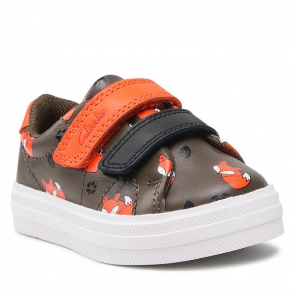 Sneakers CLARKS - Nova Early T 261619347 Khaki Combi Sneakers CLARKS - Nova Early T 261619347 Khaki Combi