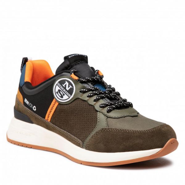Sneakers NORTH SAILS - RW/01 Island 042 Military Green/Black/Orange Sneakers NORTH SAILS - RW/01 Island 042 Military Green/Black/Orange