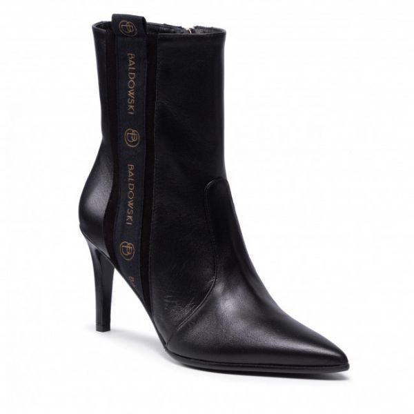 Tronchetti BALDOWSKI - D03608-2835-001 Skóra Czarna/Zamsz Czarny