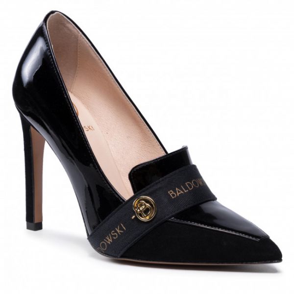 Scarpe stiletto BALDOWSKI - D03647-1451-001 Zamsz Czarny/Lakier Czarny