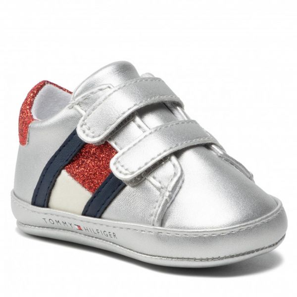 Scarpe basse TOMMY HILFIGER - Velcro Shoe Silver T0A4-32110-1070 Silver 904 Scarpe basse TOMMY HILFIGER - Velcro Shoe Silver T0A4-32110-1070 Silver 904