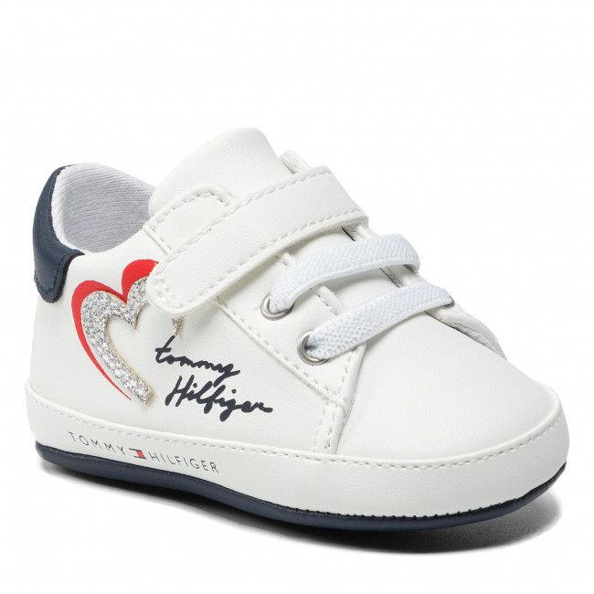 Sneakers Tommy Hilfiger - Lace Up Velcro Shoe T0A4-32114-1350 White/Blue X336