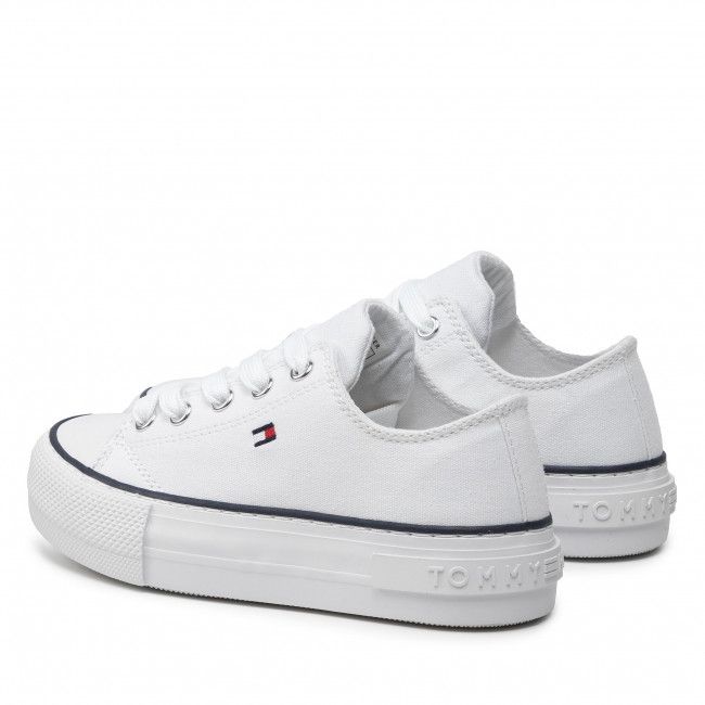 Scarpe da ginnastica TOMMY HILFIGER - Low Cut Lace-Up Sneaker T3A4-32118-0890100 M White 100