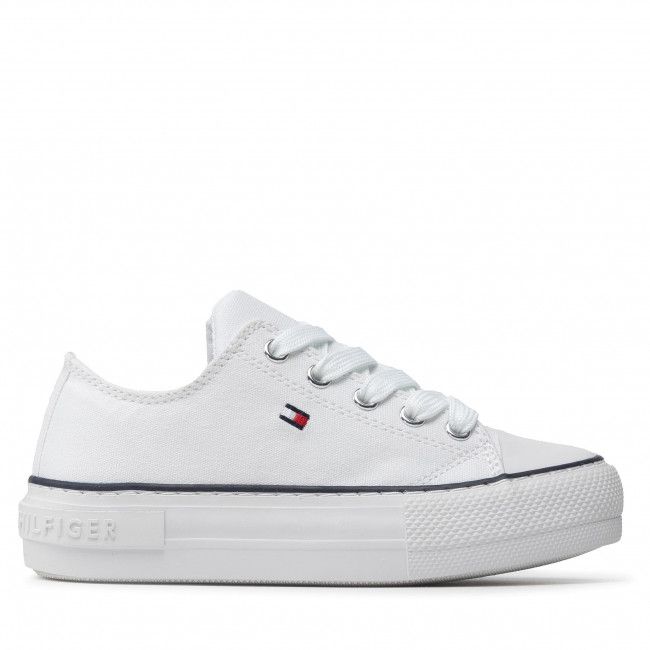 Scarpe da ginnastica TOMMY HILFIGER - Low Cut Lace-Up Sneaker T3A4-32118-0890100 M White 100