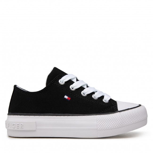 Scarpe da ginnastica TOMMY HILFIGER - Low Cut Lace-Up Sneaker T3A4-32118-0890 M Black 999