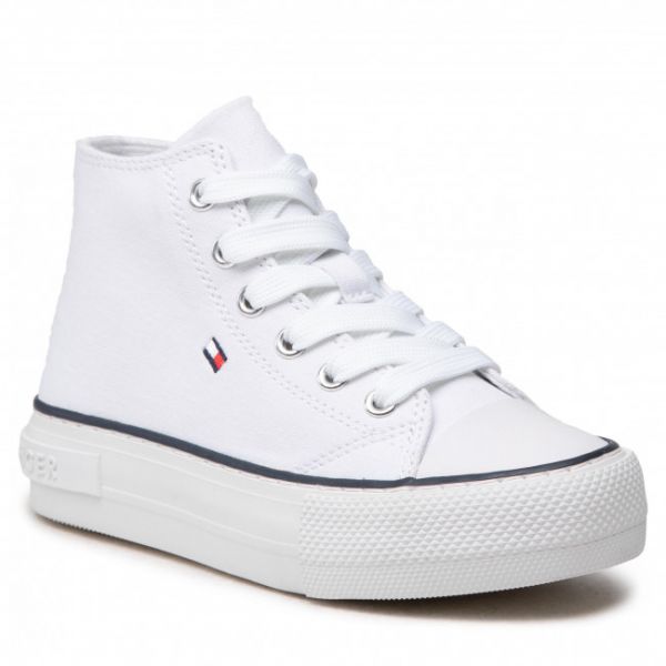 Scarpe da ginnastica Tommy Hilfiger - High Top Lace-Up Sneaker T3A4-32119-0890 M White 100 Scarpe da ginnastica Tommy Hilfiger - High Top Lace-Up Sneaker T3A4-32119-0890 M White 100
