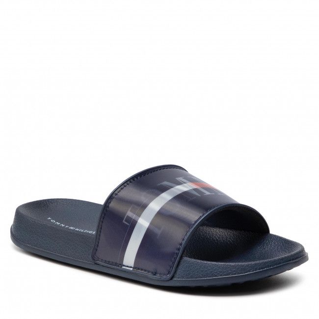 Ciabatte TOMMY HILFIGER - Holographic Pool Slide T3B0-32276-1172 S Blue 800