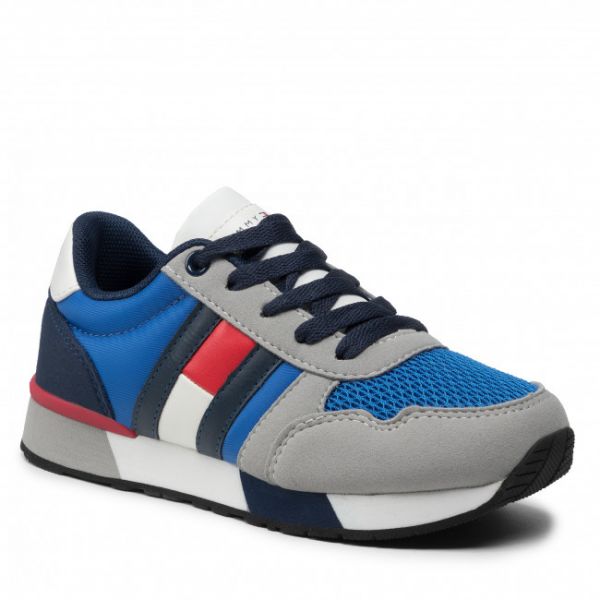 Sneakers TOMMY HILFIGER - Low Cut Lace-Up Sneaker T3B4-32241-1040 M Grey/Royal X602 Sneakers TOMMY HILFIGER - Low Cut Lace-Up Sneaker T3B4-32241-1040 M Grey/Royal X602