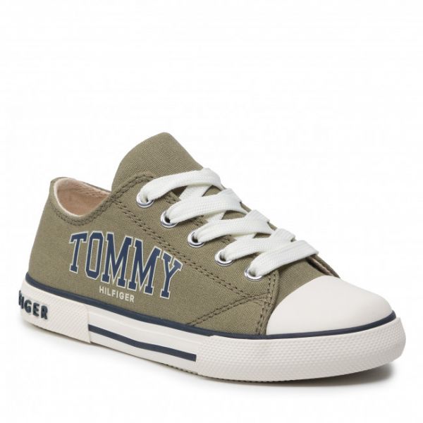 Scarpe da ginnastica Tommy Hilfiger - Low Cut Lace-Up Sneaker T3X4-32208-1352 M Military Green 414 Scarpe da ginnastica Tommy Hilfiger - Low Cut Lace-Up Sneaker T3X4-32208-1352 M Military Green 414