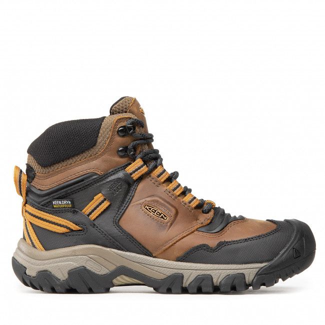 Scarpe da trekking Keen - Ridge Flex Mid Wp M 1025666 Bison/Golden Bro