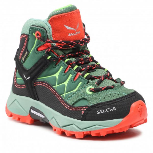 Scarpe da trekking Salewa - Jr Alp Trainer MId Gtx GORE-TEX 5960 Myrtle/Tender Shot Scarpe da trekking Salewa - Jr Alp Trainer MId Gtx GORE-TEX 5960 Myrtle/Tender Shot