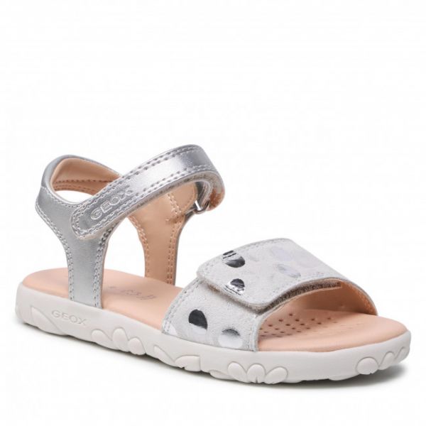 Sandali Geox - J S.Haiti G.A J028ZA 007NF C0007 S White/Silver Sandali Geox - J S.Haiti G.A J028ZA 007NF C0007 S White/Silver