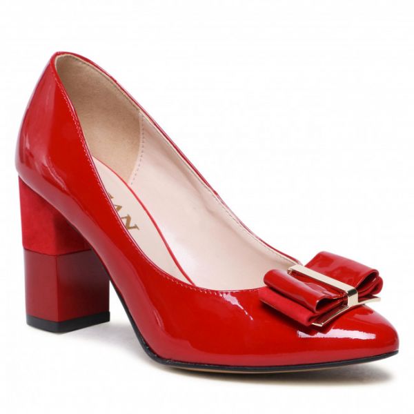 Scarpe basse SAGAN - 4611 Czerwony Lakier/Czerwony Welur