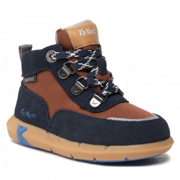 Polacchi KICKERS - Juniby 878790-10 M Navy/Brown 102 Polacchi KICKERS - Juniby 878790-10 M Navy/Brown 102