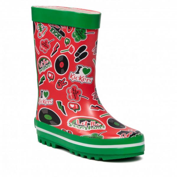 Wellington KICKERS - Kickrain 879940-30 Red Printed 41 Wellington KICKERS - Kickrain 879940-30 Red Printed 41