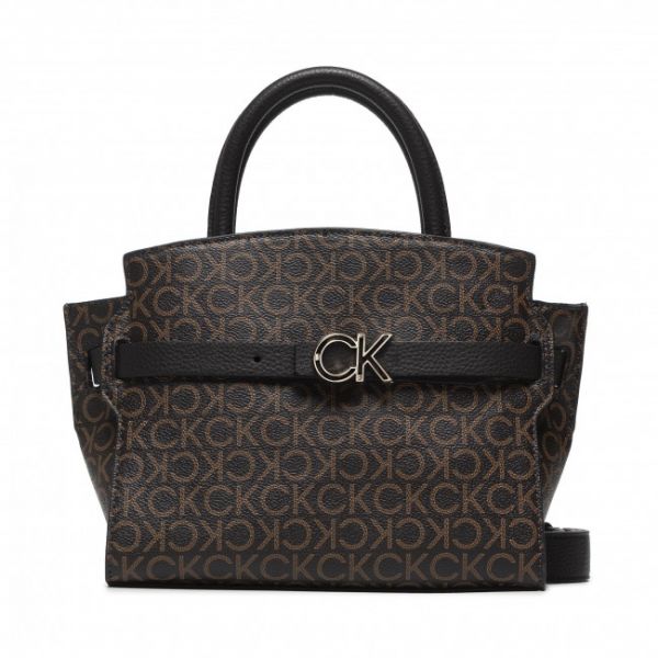 Borsetta Calvin Klein - Re-Lock Tote W/Belt Sm Mono K60K608875 0HD Borsetta Calvin Klein - Re-Lock Tote W/Belt Sm Mono K60K608875 0HD
