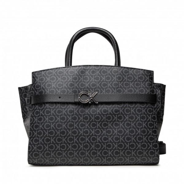 Borsetta Calvin Klein - Re-Lock Tote W/Belt Mono K60K608874 0GJ Borsetta Calvin Klein - Re-Lock Tote W/Belt Mono K60K608874 0GJ