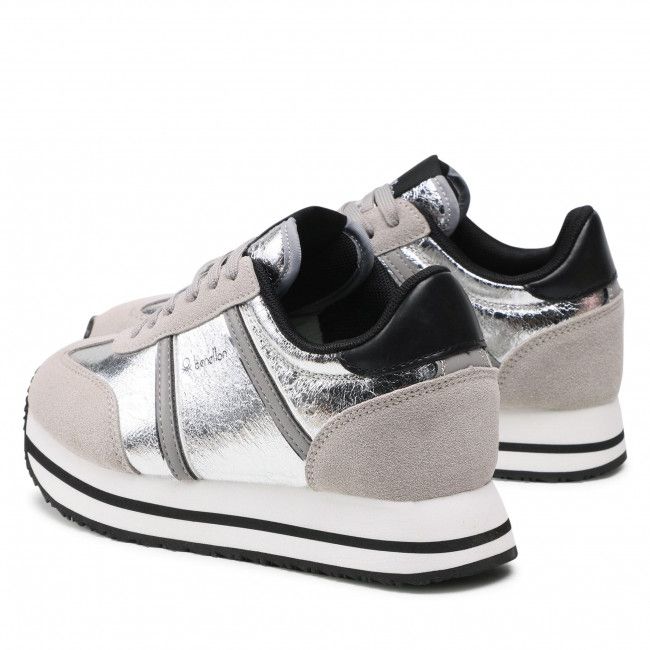 Sneakers UNITED COLORS OF BENETTON - Vex Laminato BTW123206 Silver/Black 4020