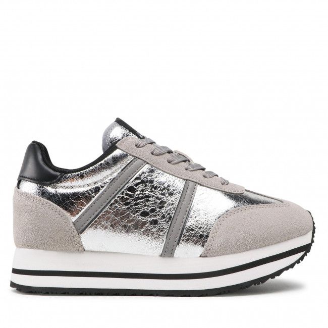 Sneakers UNITED COLORS OF BENETTON - Vex Laminato BTW123206 Silver/Black 4020