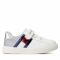 Sneakers TOMMY HILFIGER - Low Cut Lace-Up Velcro Sneaker T1A4-32127-1358 S White/Silver X025