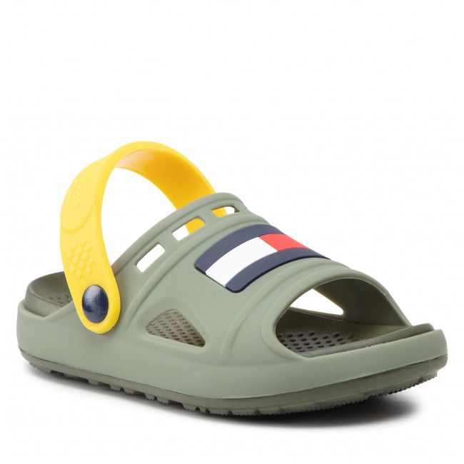 Sandali Tommy Hilfiger - Comfy Sandal Military T1B2-32262-0083 S Green/Yellow X997