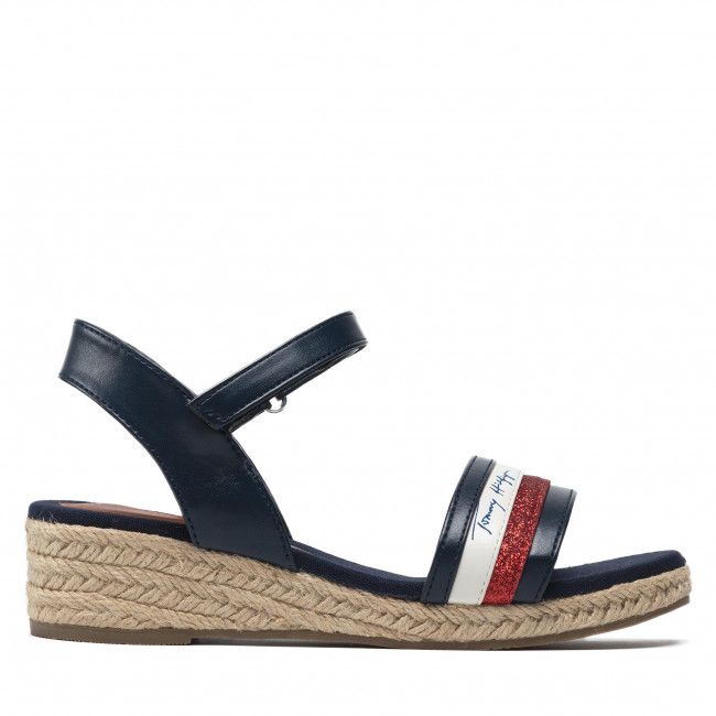 Espadrillas Tommy Hilfiger - Rope Wedge Sandal T3A7-32188-1379 Blue/White/Red Y004